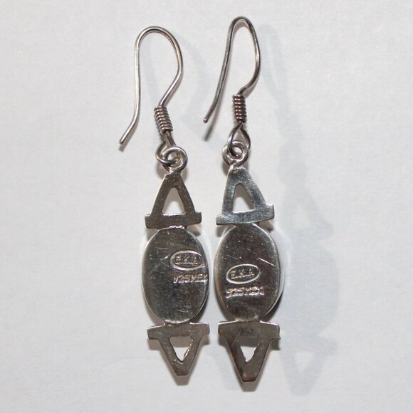 Sterling Silver Abalone Abstract Earrings - Picture 2 of 5